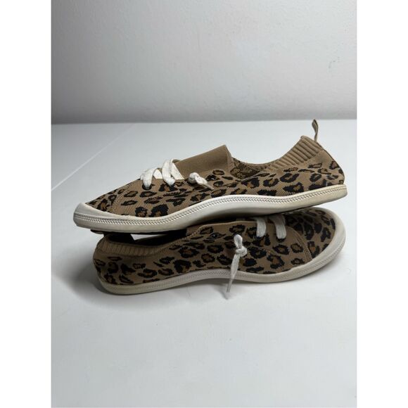Torrid Stretch Knit Ruched Sneaker (WW) Size 10 Lace up Leopard Print - Picture 13 of 14